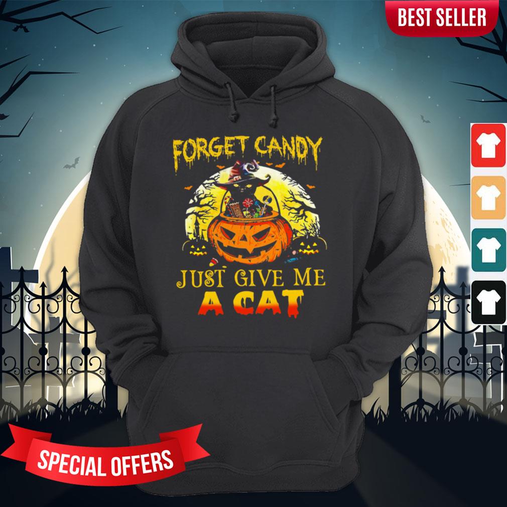 Forget Candy Just Give Me A Cat Halloween Shirt - Image 4