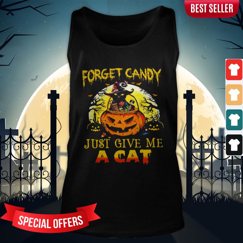 Forget Candy Just Give Me A Cat Halloween Shirt - Image 3