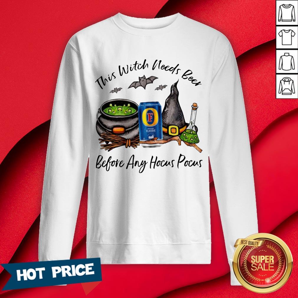 Foster's Classic This Witch Needs Beer Before Any Hocus Pocus Halloween T-Shirt - Image 4