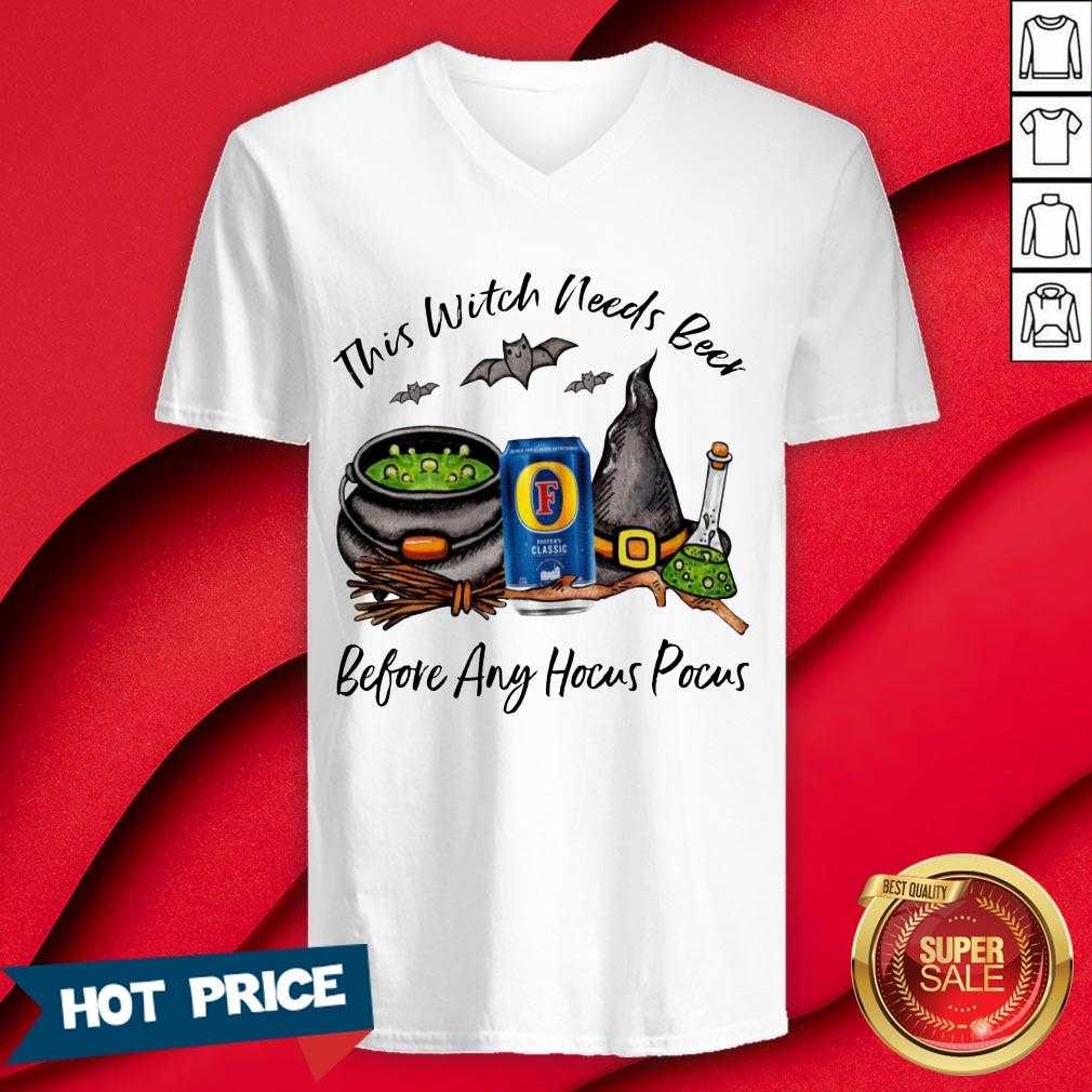 Foster's Classic This Witch Needs Beer Before Any Hocus Pocus Halloween T-Shirt - Image 3
