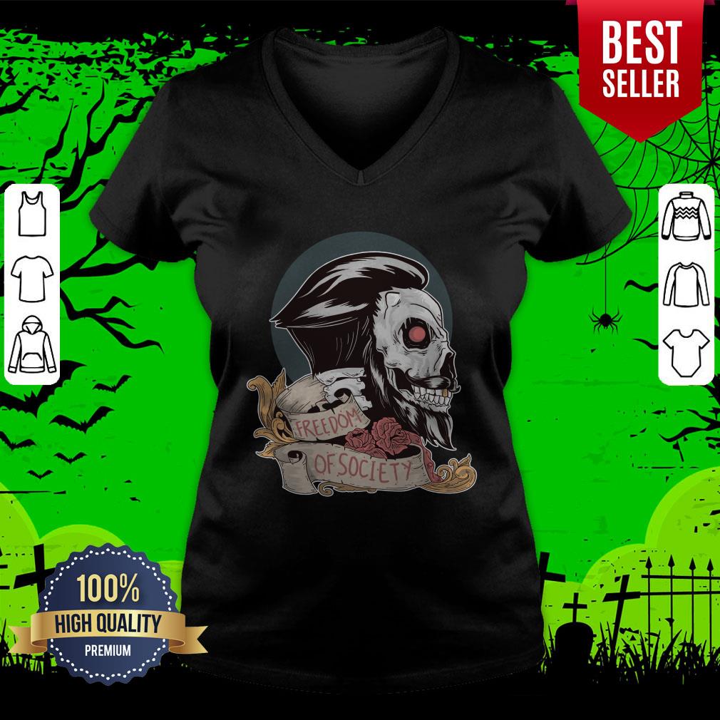 Freedom Of Society Skull Man Day Of The Dead Shirt - Image 4