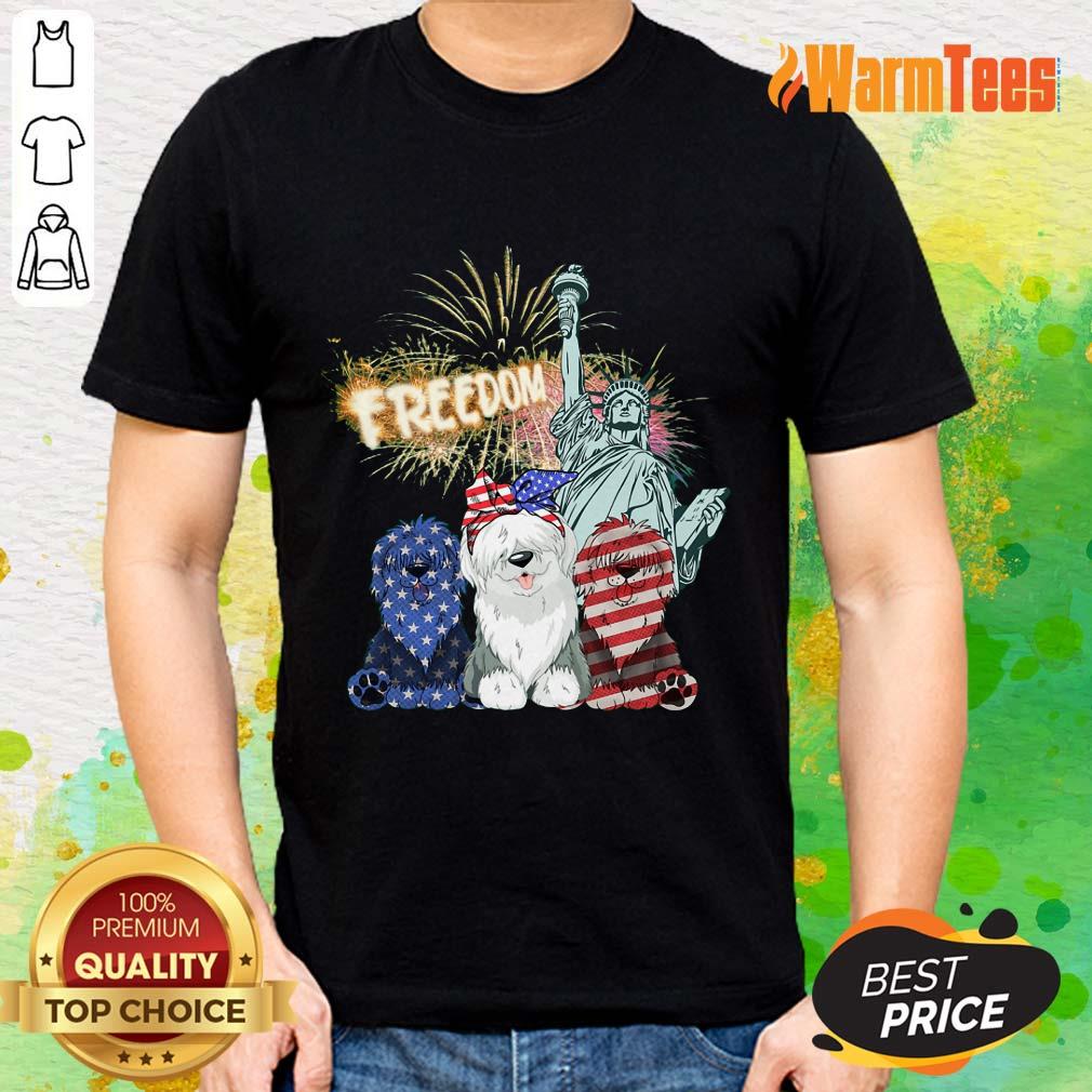 Freedom Sheepdog Statue Of Liberty USA Flag Shirt