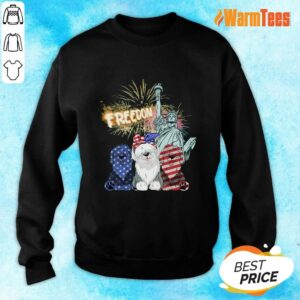 Alternative view of Freedom Sheepdog Statue Of Liberty USA Flag Shirt