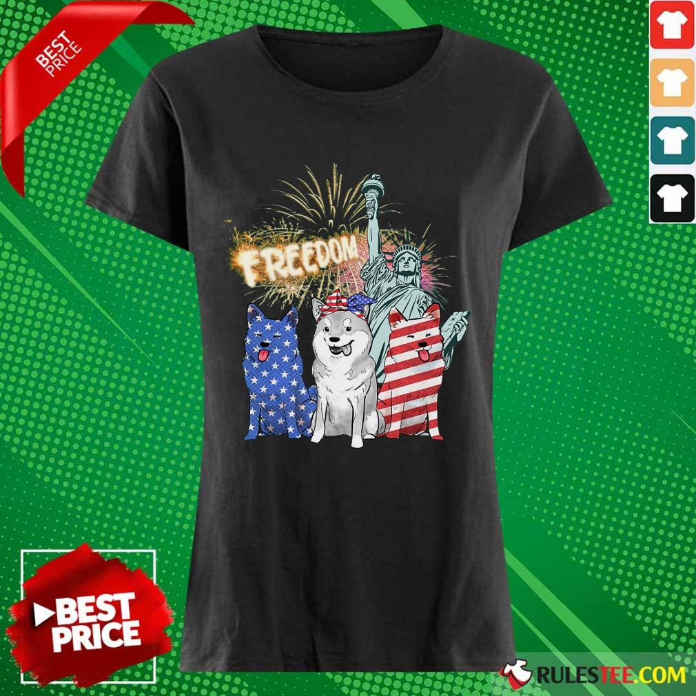 Freedom Shiba Inu Statue Of Liberty USA Flag Shirt - Image 3