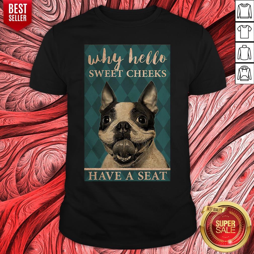 French Bulldog Why Hello Sweet Cheeks Have A Seat Shirt
