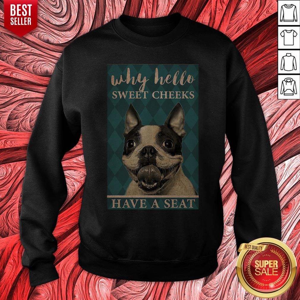 French Bulldog Why Hello Sweet Cheeks Have A Seat Shirt - Image 2