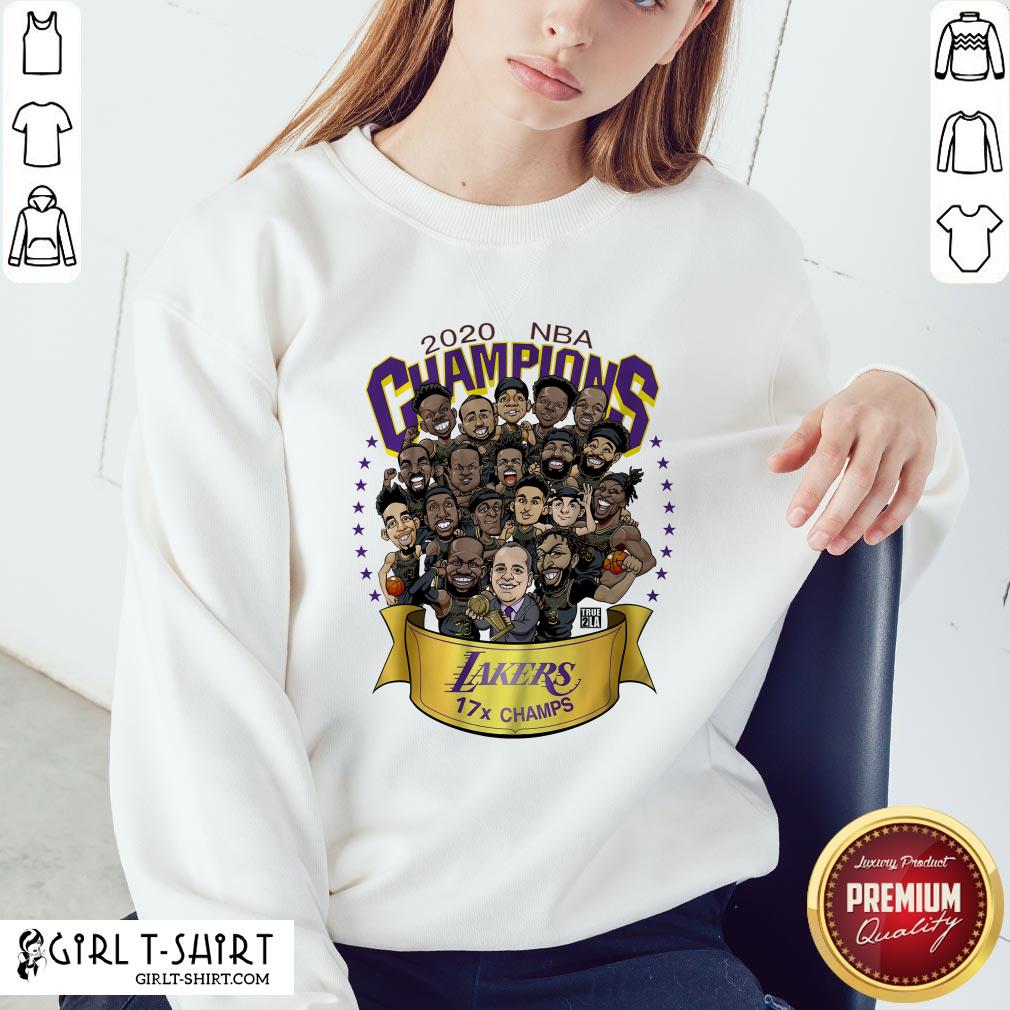 Funny 2020 NBA Champions Los Angeles Lakers 17 Champs Cartoon Shirt - Image 2