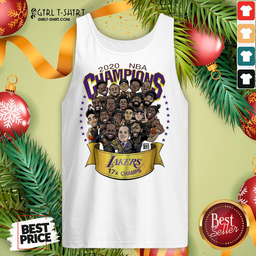 Funny 2020 NBA Champions Los Angeles Lakers 17 Champs Cartoon Shirt - Image 4
