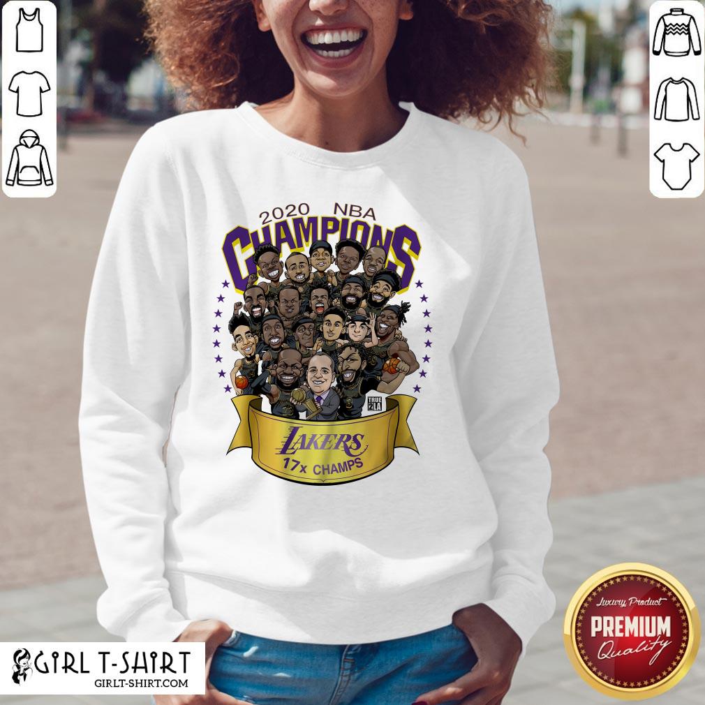 Funny 2020 NBA Champions Los Angeles Lakers 17 Champs Cartoon Shirt - Image 3