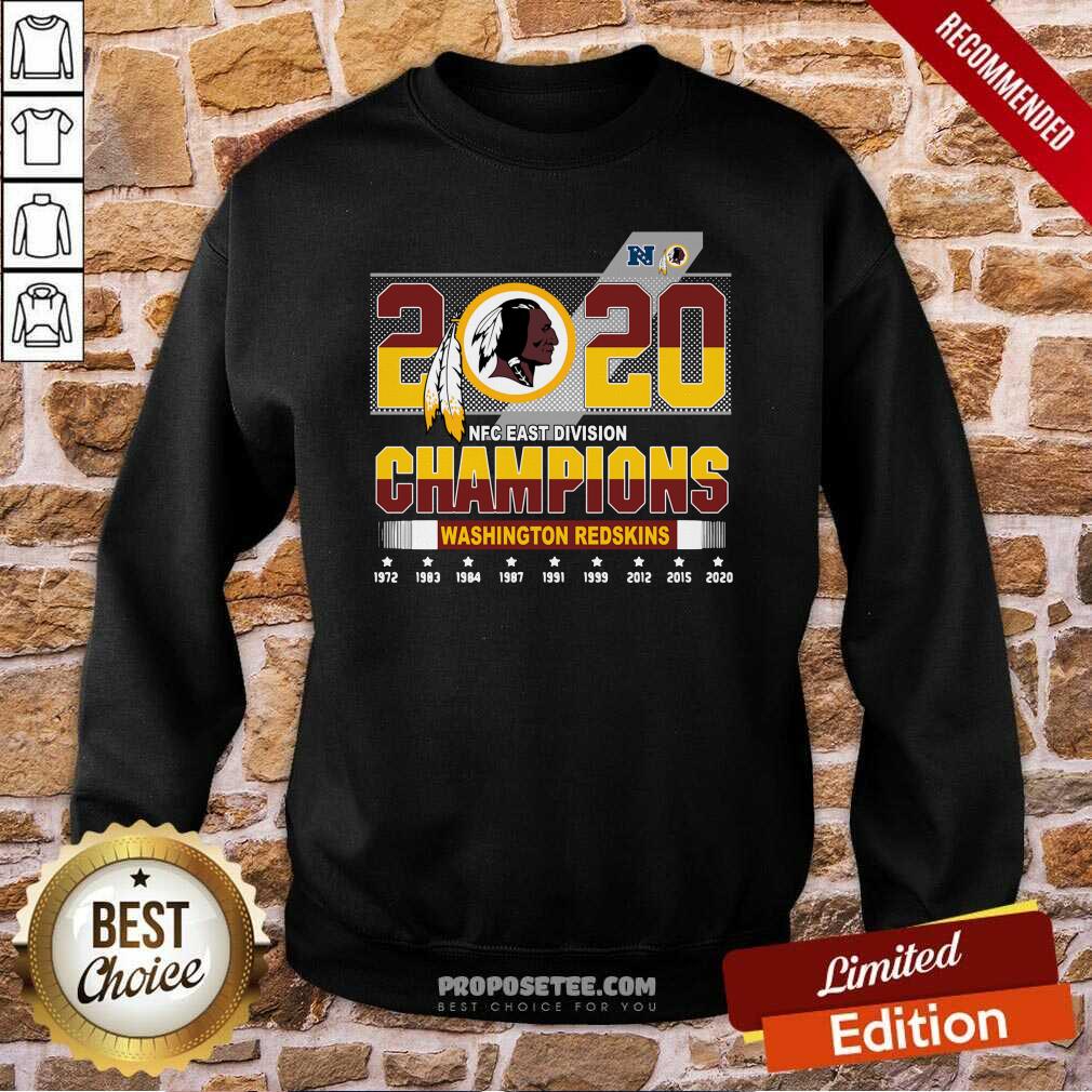 Funny 2020 NFC East Division Champions Washington Redskins Shirt - Image 3
