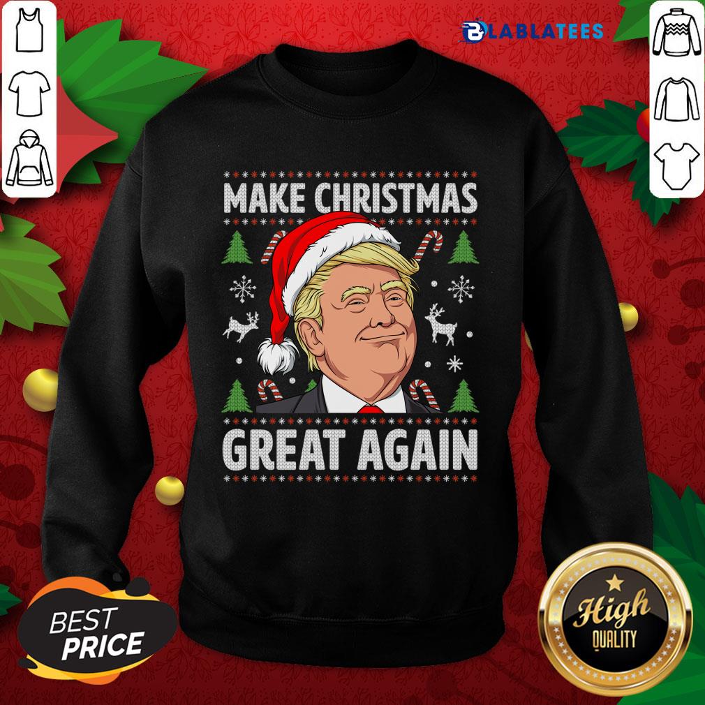 Funny 2020 Trump Make Christmas Great Again Ugly Christmas Sweat Shirt - Image 5