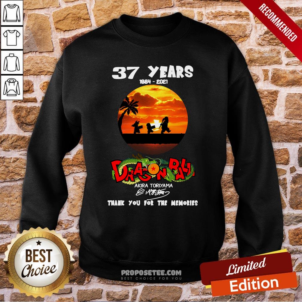 Funny 37 Years 1984-2021 Dragon Ball Akira Toriyama Signature Shirt - Image 4