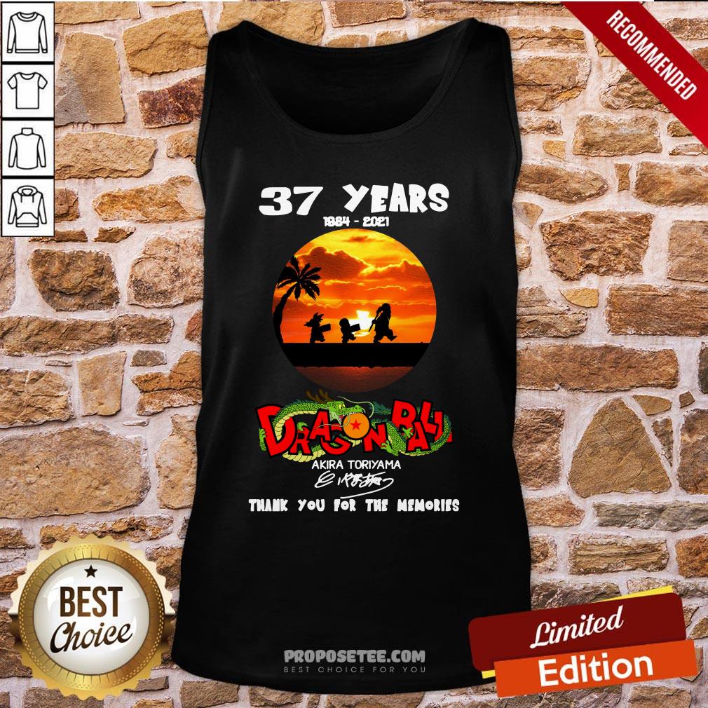 Funny 37 Years 1984-2021 Dragon Ball Akira Toriyama Signature Shirt - Image 3
