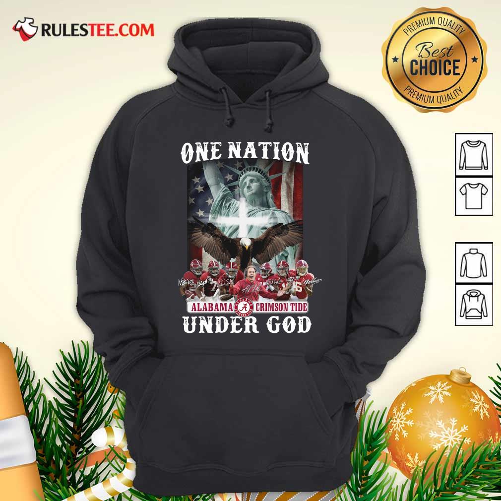 Funny Alabama Crimson Tide One Nation Under God Signatures 2021 Shirt - Image 2