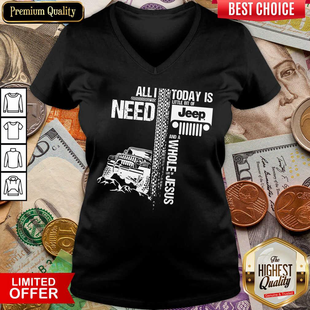 Funny All I Need Today Is Jeep And A Whole Jesus Easter Shirt - Image 2