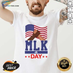 Alternative view of Funny American Flag Martin Luther King Jr Day MLK Fist Freedom Shirt