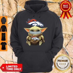 Alternative view of Funny Baby Yoda Face Mask Denver Broncos Tee Shirt