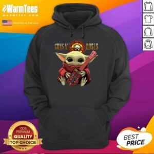 Alternative view of Funny Baby Yoda Hug Guitar Guns N’ Roses Rock Band Shirt