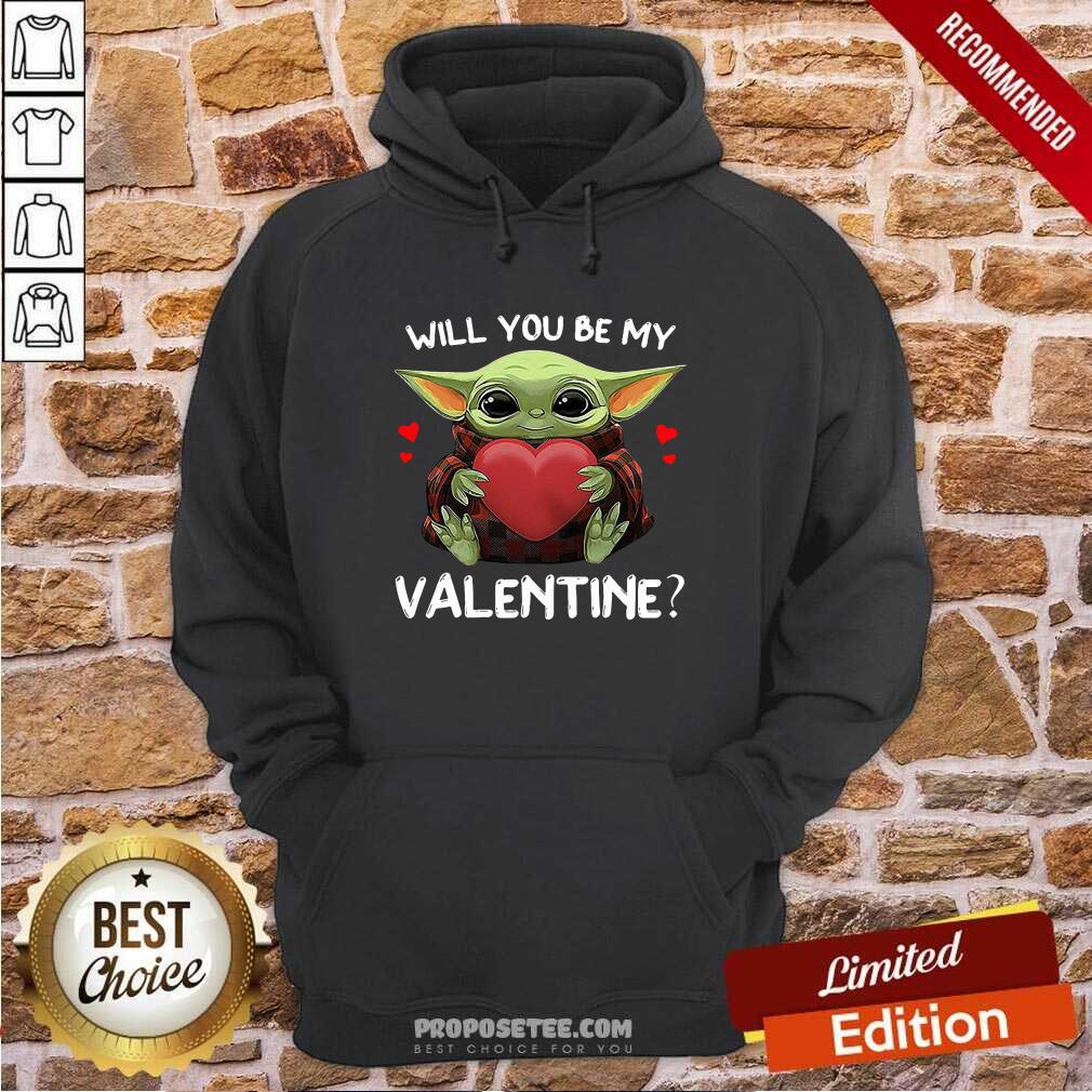 Funny Baby Yoda Hug Heart Will You Be My Valentine Shirt - Image 5