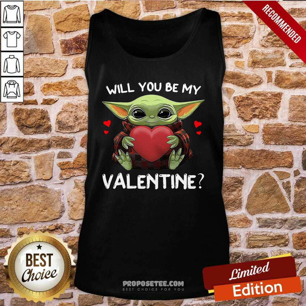 Funny Baby Yoda Hug Heart Will You Be My Valentine Shirt - Image 3
