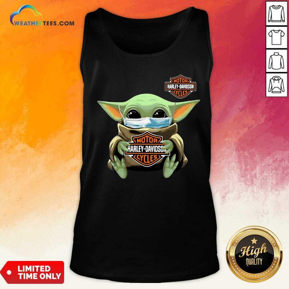 Funny Baby Yoda Mask Motor Harley Davidson Cycles Coronavirus Shirt - Image 4
