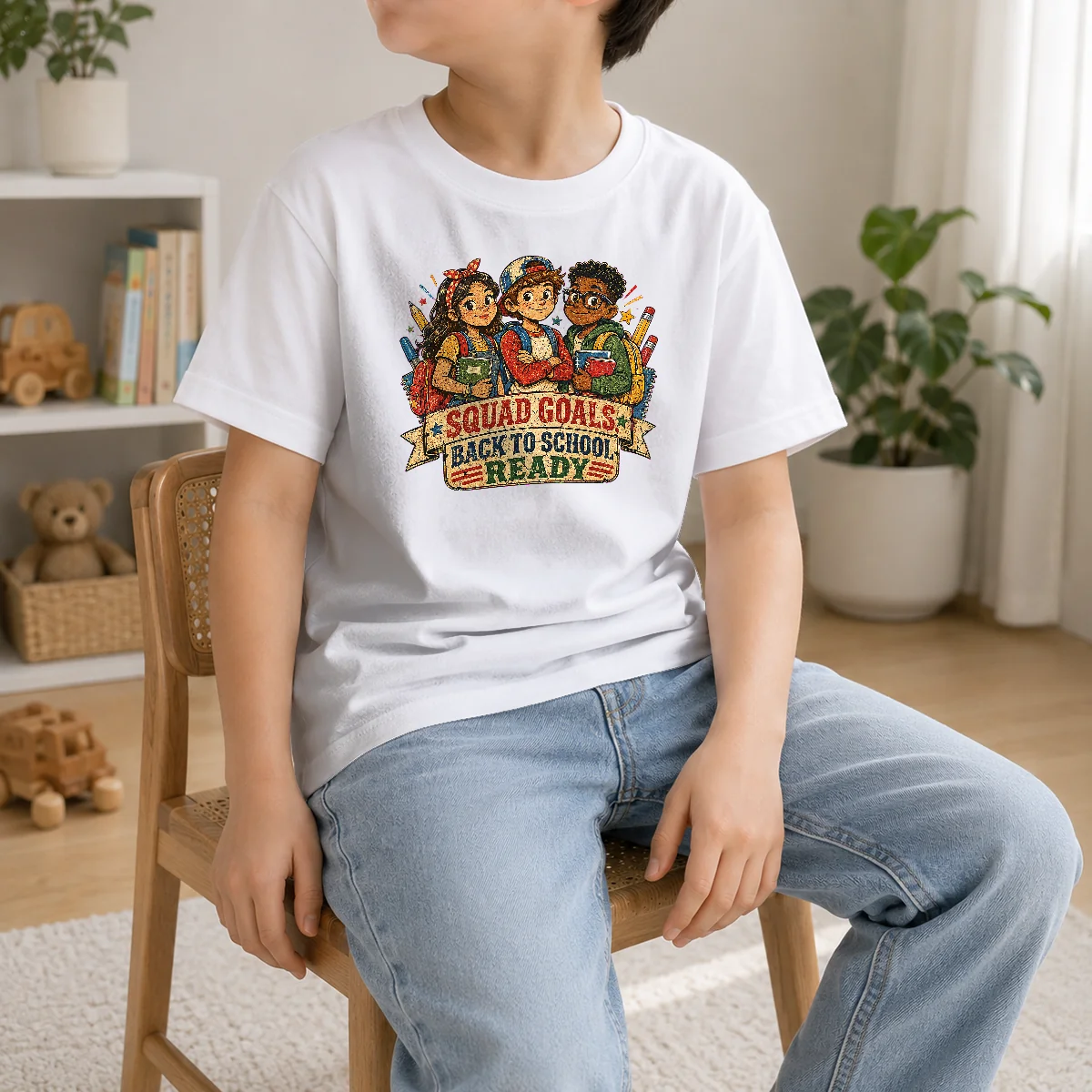 Funny Back To School Squad Goals Retro Distressed Shirt - Image 9