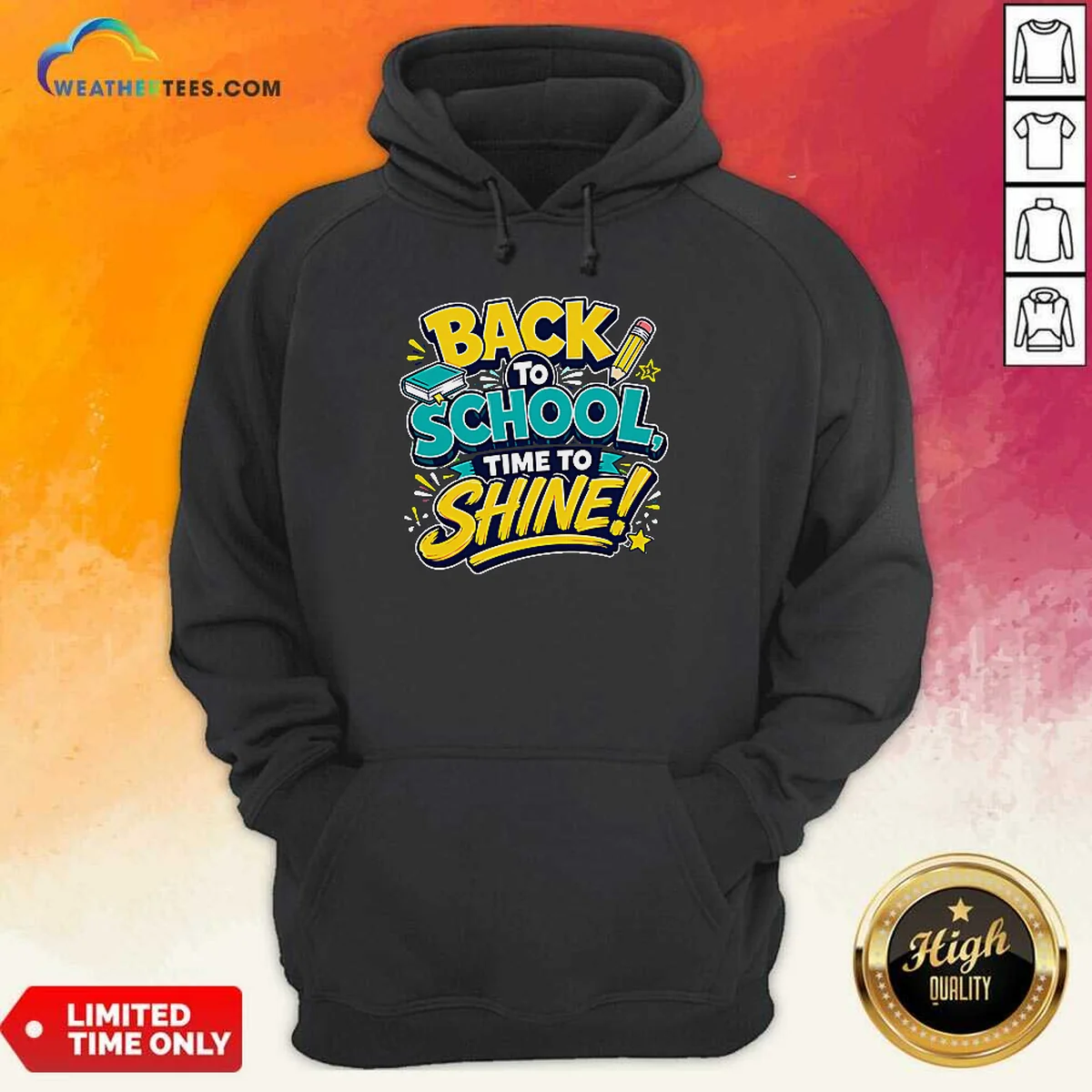 Funny Back To School Time To Shine Vector Shirt - Image 2