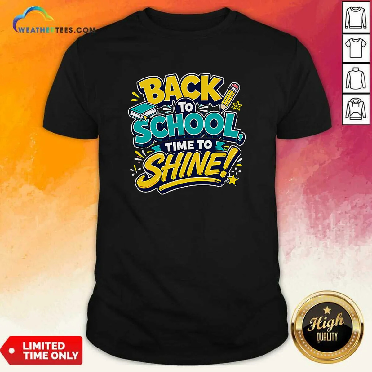 Funny Back To School Time To Shine Vector Shirt