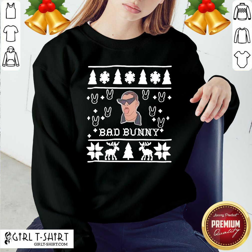 Funny Bad Bunny Ugly Merry Christmas Shirt - Image 4