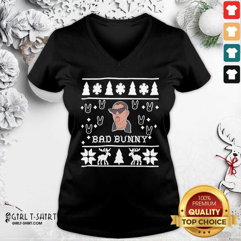 Funny Bad Bunny Ugly Merry Christmas Shirt - Image 2