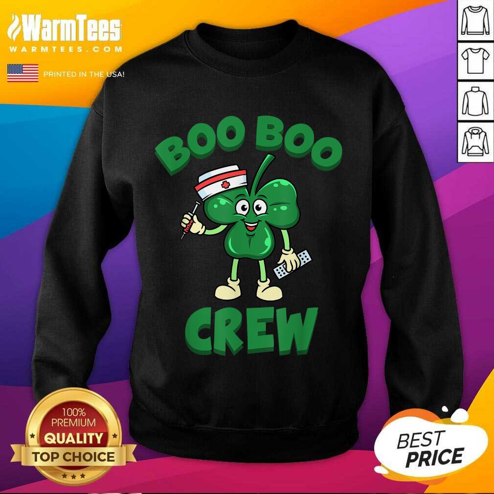 Funny Beautiful St Patricks Day Nurse Boo Boo Crew Green Lucky Gift Shirt - Image 3