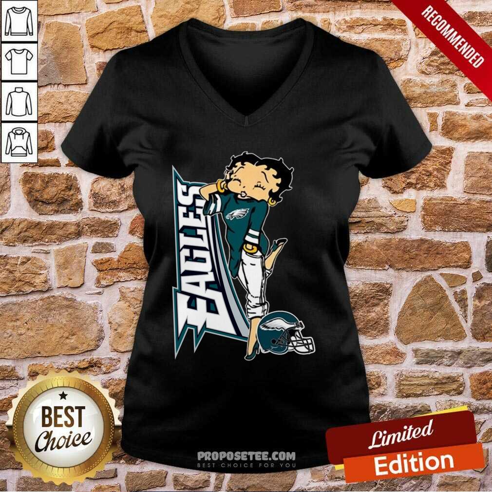 Funny Betty Boop Philadelphia Eagles Football Shirt - Image 2