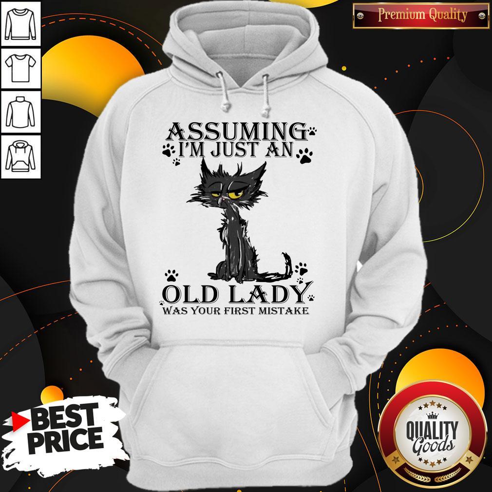 Funny Black Cat Assuming I’m Just An Old Lady Was Your First Mistake Shirt - Image 5