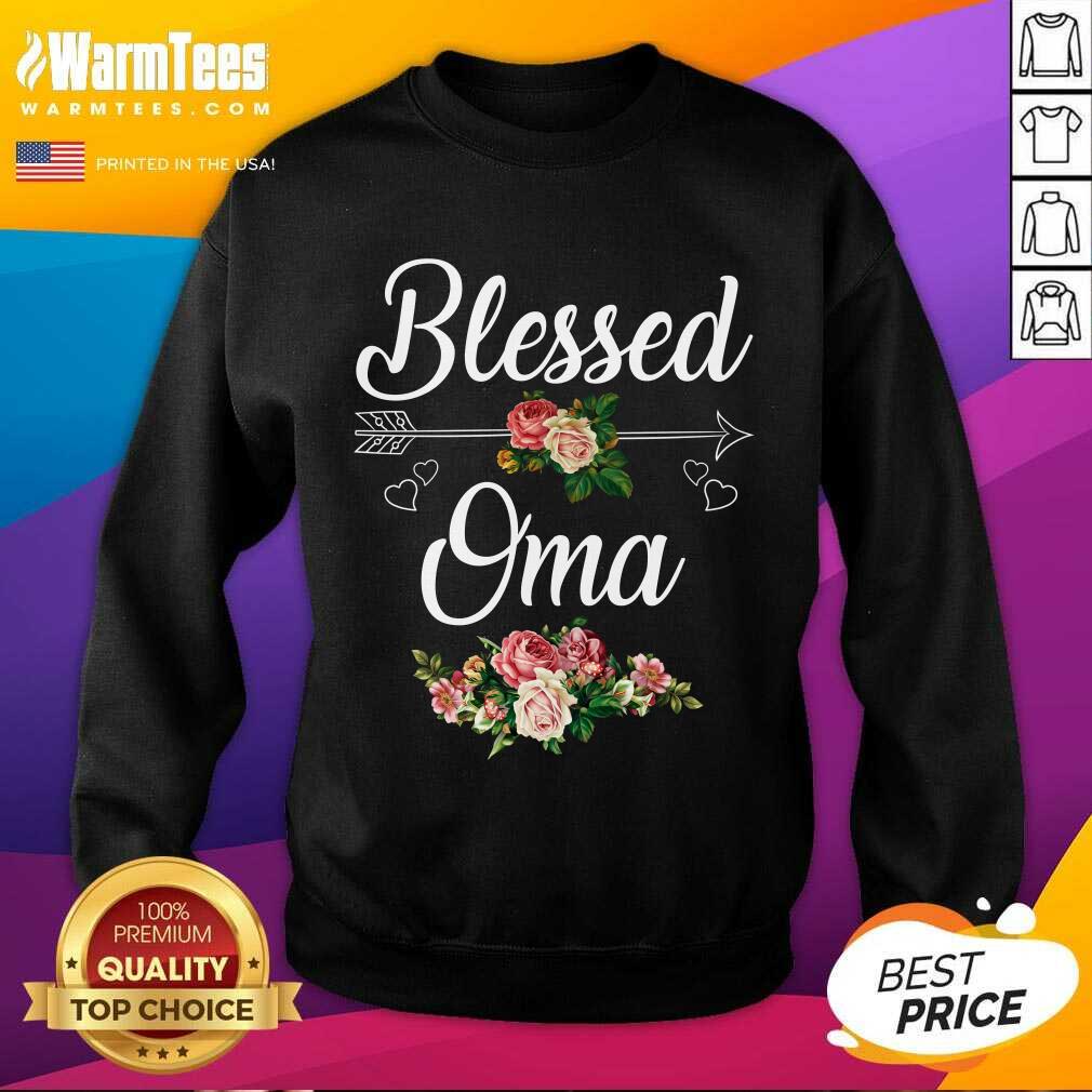 Funny Blessed Oma Flower Mother Day Shirt - Image 3