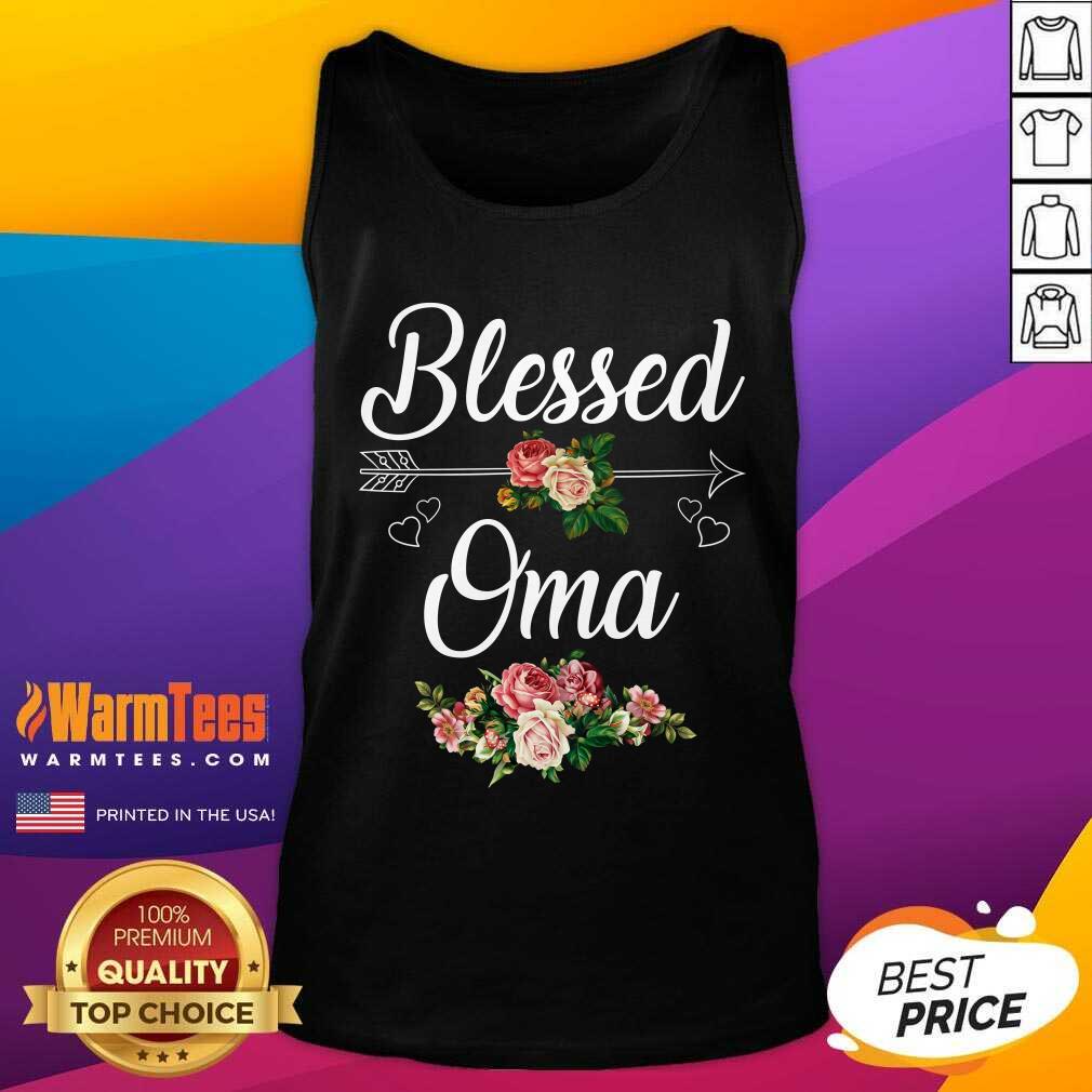 Funny Blessed Oma Flower Mother Day Shirt - Image 4