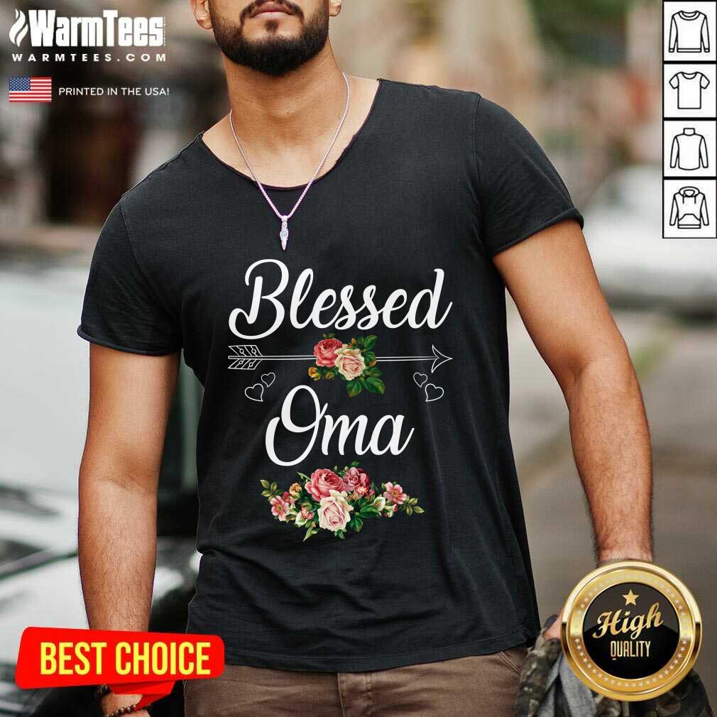 Funny Blessed Oma Flower Mother Day Shirt - Image 5