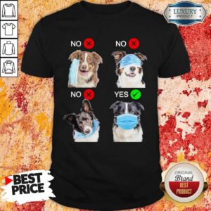 Funny Border Collie Dogs Right Way To Wear Mask Shirt