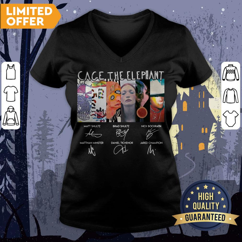 Funny Cage The Elephant Signatures Shirt - Image 3