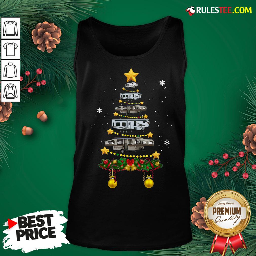 Funny Camping Car Christmas Tree Shirt - Image 4
