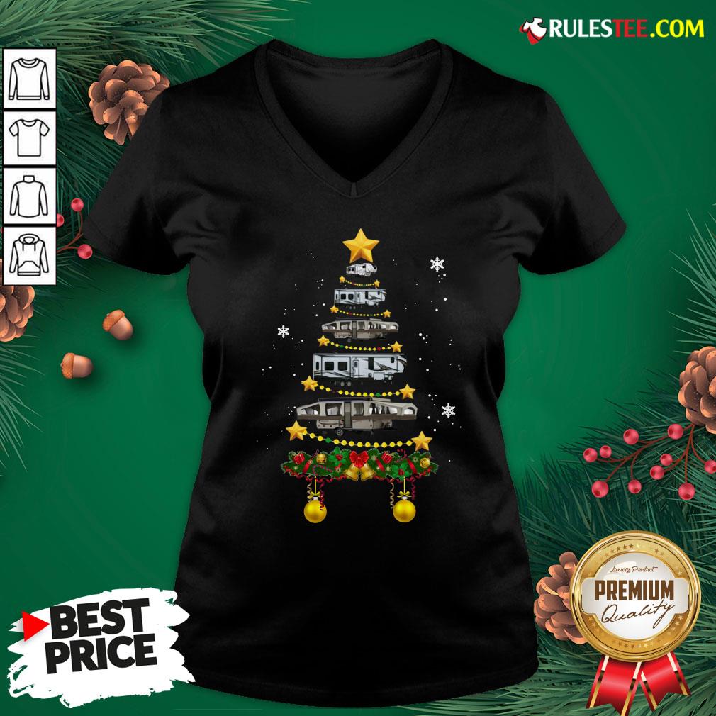 Funny Camping Car Christmas Tree Shirt - Image 3