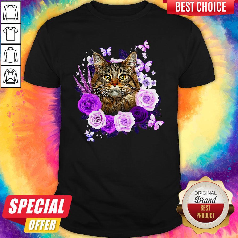 Funny Cat Likes Rose Shirt