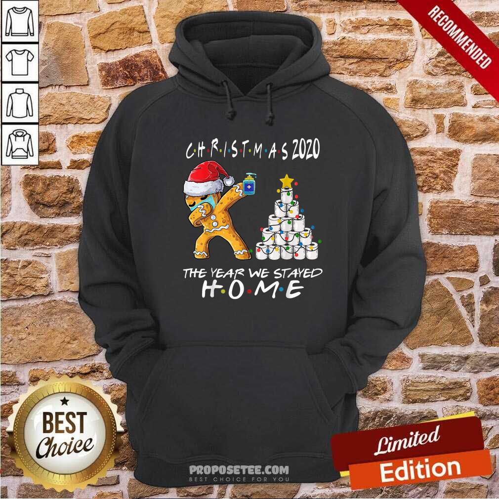 Funny Christmas 2020 The Year We Stayed Quarantine Gingerbread Wear Mask Toilet Paper Tree Shirt - Image 3