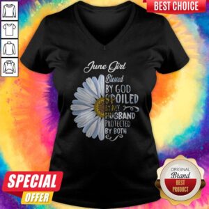 Alternative view of Funny Chrysanthemum Flower June Girl Blessed By God Spoiled By My Husband Protected By Both Shirt