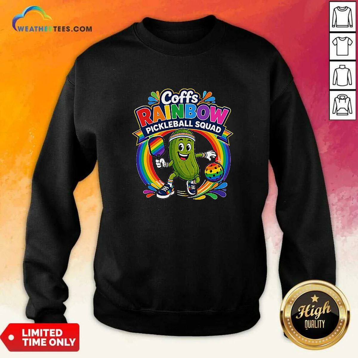 Funny Coffs Rainbow Pickleball Team Fun Shirt - Image 4