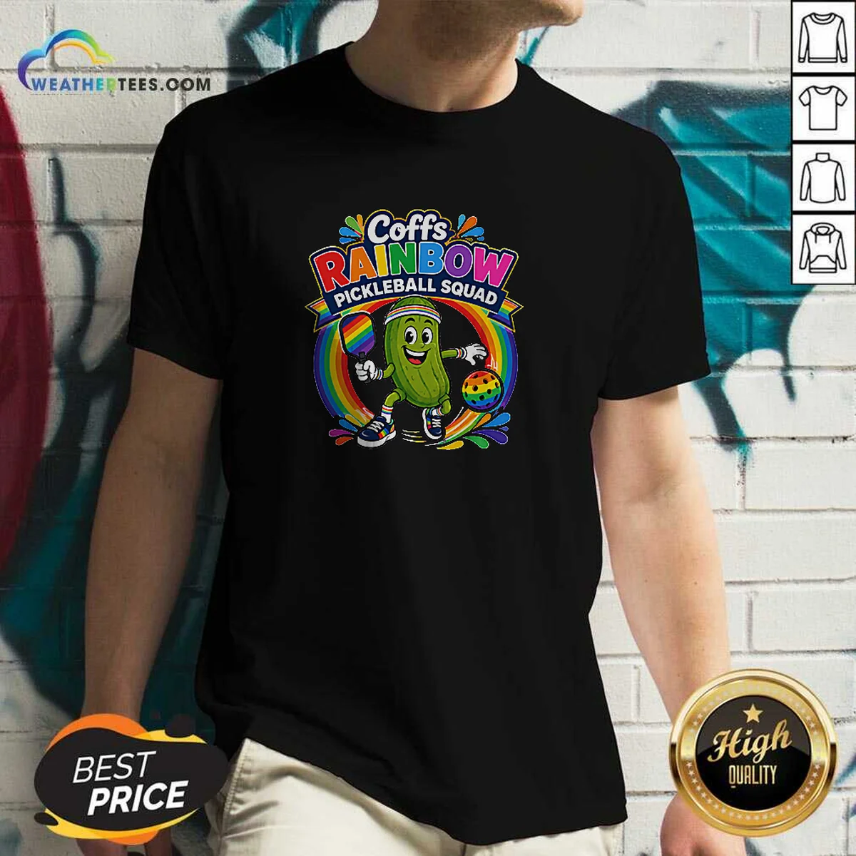 Funny Coffs Rainbow Pickleball Team Fun Shirt - Image 3