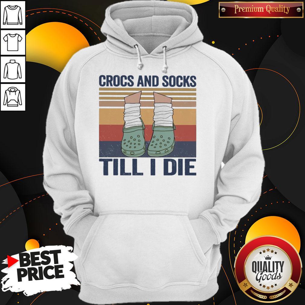 Funny Crocs And Socks Till I Die Vintage Shirt - Image 5