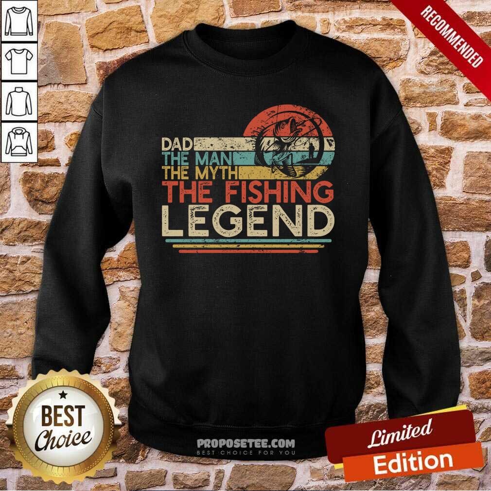 Funny Dad The Man The Myth The Fishing Legen Vintage Shirt - Image 4
