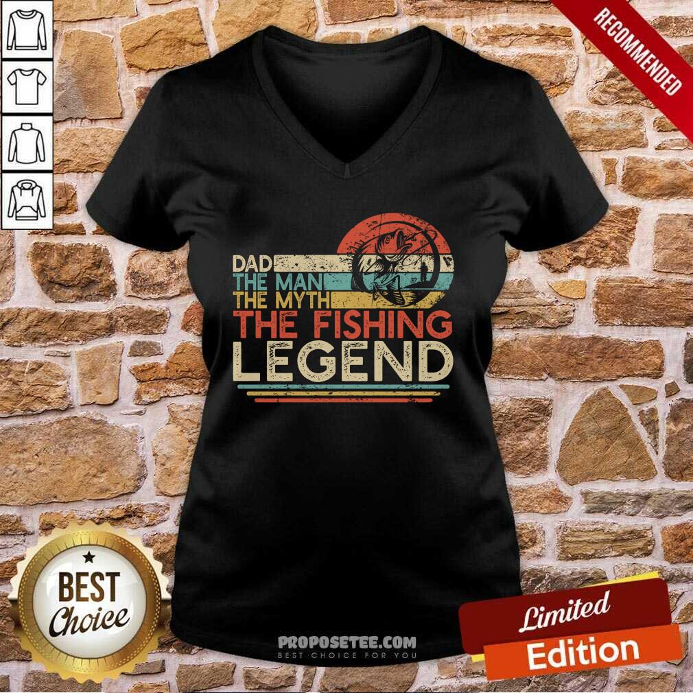 Funny Dad The Man The Myth The Fishing Legen Vintage Shirt - Image 2