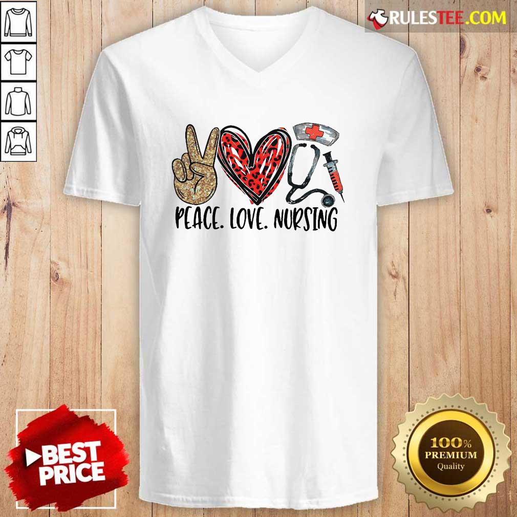 Funny Diamond Peace Love And Nursing 2021 Shirt - Image 3