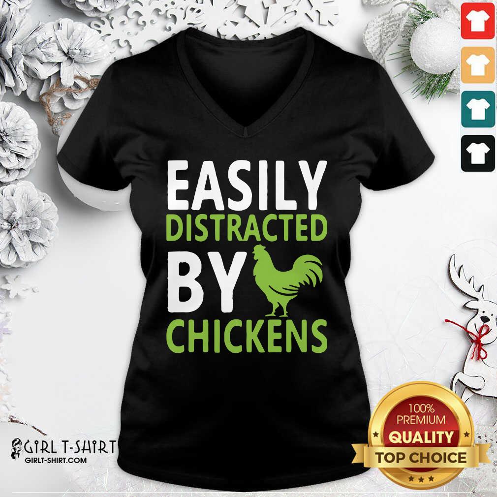Funny Easily Distracted By Chickens Shirt - Image 3